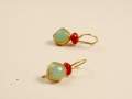 Earings Gold 750° Carnelian Chrysoprase 
