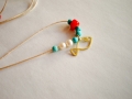 Necklace Gold 750°String Turquoise pearl coral 
