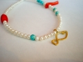Necklace Gold 750° Turquoise pearl coral 