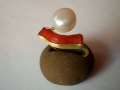 Ring Gold750° Coral Pearls 