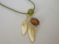 Necklace Gold 750°String Οlive Stones
