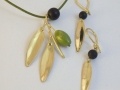 Necklace Earrings Gold 750°Semi precious Stones