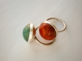 Ring Silver 925° Coral Τurquoise